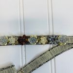 Beaded Flowers Stretch Belt Narrow Boho Shabby Chic Cottage Photo 3