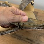 Stuart Weitzman Gold Silver Glitter Cork Wedge Ankle Strap Women’s Photo 5