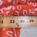 Gretchen Scott Orange White Floral Boho Blouse Womens M Beachy Summer Shirt Top Size M Photo 2