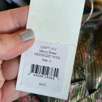 Love Shack Fancy Black And Gold Metallic Mercy Mini Dress in Midnight Vine Photo 10