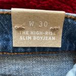 Madewell NWT  The High Rise Slim Boy Jeans Light Blue Distressed Size 30 Photo 5