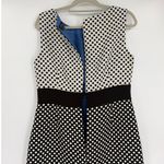 Tahari Arthur S Levine Polka Dot Dress Sz 10 Office Timeless Retro Sheath Career Black Photo 6
