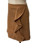 J.Crew  Women's Mercantile‎ Wool Blend Ruffle Front Mini Skirt Camel Size 8 Photo 2