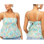 J.Crew  Shirt Women 6 Green Floral Tie Back Tank‎ Top Cami NWT Boho Cottagecore Photo 1
