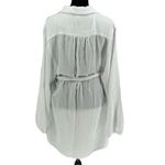 LAmade Andria Gauze Women’s Long Sleeve Tie Waist Button Front Shirt Dress White Size M Photo 5