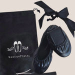 2 Pair Brand New Rescue Flats Womans Foldable Ballet Flats Black sz L Bag & Bow Photo 0