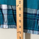 NEW YORK & COMPANY size large pullover long sleeve sweater plaid slit sides NWT Blue Photo 7