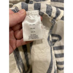 Ellen Tracy  Button Popover Blouse Womens  100% Linen Blue White‎ Striped Large Photo 5
