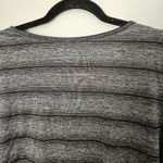 Made for life Top Workout Athletic Black Gray Stripes Tie Sides Crewneck Casual Photo 6