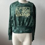 Keith Haring  Green Tie Dye Graphic Crop Sweatshirt Photo 0