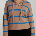 Everlane Lace Up Smock Sweater Knit Chestnut Brown Blue Striped Wool NWT Photo 0