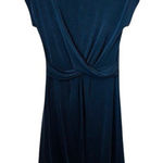 Mango  Twist Front Dress Casual Stretch Elegant Dark Blue Dress XS‎ Photo 0