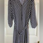 Tacera Navy & White Chevron Dress Photo 0
