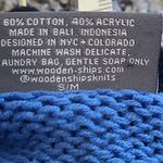 Wooden Ships ANTHRO BLUE KNIT WITH DAISY FLORAL PRINT V NECK SWEATER S/M Photo 11