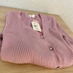 Hippie Rose  Pink V-Neck Button-Up Women's Sweater Photo 3