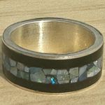 Jay King black onyx opal inlay Elegant Black and Blue Mosaic Ring Photo 5