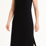 Athleta Essential Black Midi Dress Women’s Large Supima Cotton Travel Lounge Photo 0