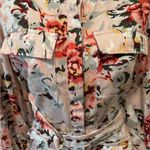 Anthropologie Marie Mare X  Floral Belted Mini Shirt Dress L Balloon Sleeve Pink Photo 9