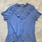 Le lis Blue Top Ruffle Lace Large Cottagecore Fairy Western Boho Feminine Dainty Photo 0