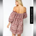 Olivaceous Avery Dress Boho Western Floral Lace Puff Short Sleeve Mini Medium Photo 8