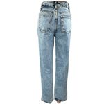 Pretty Little Thing Distressed Straight Wide Leg High Rise Split Hem Denim Jeans 0 Photo 2