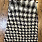 Vintage Charlotte Neuville Houndstooth Wool Mohair Scarf Wrap Shawl Fringe NWT Black Photo 0