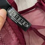 Else Sheer Bra longline lingerie womens Burgundy (size 32E) feminine intimates Red Photo 3
