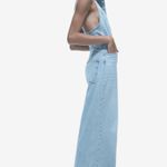 ZARA  jumpsuit denim halter wide leg open back bohemian casual summer Photo 11