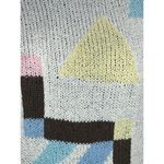 sweater vintage 1980s pastel geometric blue yellow pink Size L Photo 5