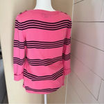 Brooks Brothers  346 Pink With Navy Blue Stripes Sweater Work Casual Sz L Photo 4