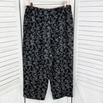 Charter Club  Floral Print Linen Blend Capri Pants Black White Size 10 Photo 1
