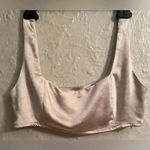 Princess Polly Huxley Champagne Satin Crop Top with Side Zip; size 6 Photo 0