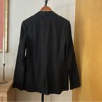 Theory  Wylla Crunch Linen Blazer Quiet Luxury Tailored Jacket Preppy Black Sz 8 Photo 3