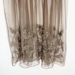 Randi & Will Pirouette Dress Mink Sheer Fantasy Hand Embroidered Chenille Fawn Brown Photo 3