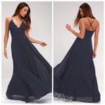 Lulus LULU’S Madalyn Navy Blue Lace Maxi Dress Photo 1