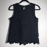 Purple Snow Black Sleeveless Floral Cutout Shirt Size Medium Photo 7