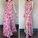Abel the label Dress Womens Large Floral Halter Maxi Boho Summer Floral Coastal Photo 1