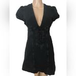 Free People NWT Something Sweet Mini black denim dress 4 Photo 3