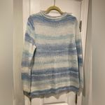 Gap Size L Blue Ombré Stripe Long Sleeve Crew Beck Loose Knit Pullover Sweater Photo 7