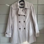 St.John Dusty Blue Wool Notched Lapel Double Breasted Pea Coat size 10 Photo 0