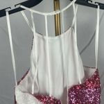 B Darlin B. Darlin Womens Juniors Sequined Halter Evening Prom Dress Red Pink White 11/12 Photo 5