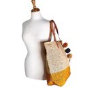 NWT Mar Y Sol Montauk Straw Large Tote in Sunflower Tan Photo 4