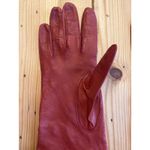 Neiman Marcus Vintage Burgundy Leather Gloves Size 7 Double Buckle Trim Photo 5