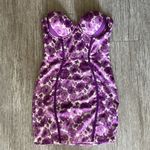 Oh Polly  Strapless Satin Purple Rose Dress Photo 2