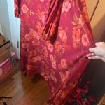Joyfolie Brenna Dark Red Floral Maxi Longline Cardigan Balloon Sleeves Duster M Size M Photo 7