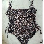 Sanctuary Swim Sz XL Square Neckline High Leg Leopard Print One Piece Swimsuit N Photo 3