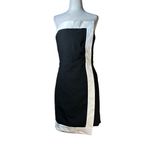 Amanda Uprichard  Rhodes Dress in Black & Ivory X-Large Womens Strapless Mini Photo 3