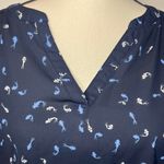 Banana Republic Women’s Koi Fish Print Sheer Blouse Size M Photo 3