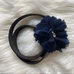 Hollister 🌺🌺 Leather Belt with Decorative Blue Flower and Gemstones Photo 5