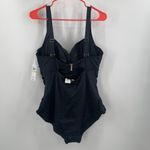 Anne cole Swimsuit Size 18W NWT Live In Color Black Plus Curvy One Piece Ruched Photo 3
